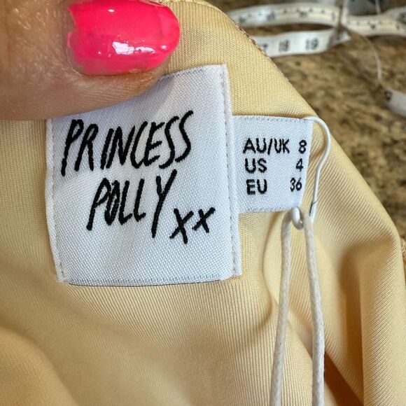 Princess Polly Cream Ribbed Ruched Bodycon Mini Dress - Picture 6 of 9